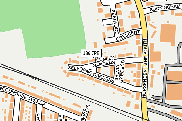 UB6 7PE map - OS OpenMap – Local (Ordnance Survey)