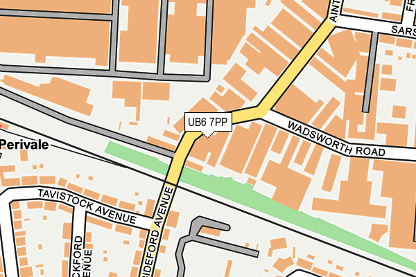 UB6 7PP map - OS OpenMap – Local (Ordnance Survey)