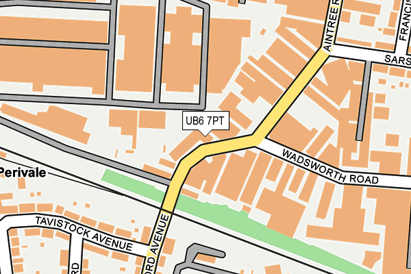UB6 7PT map - OS OpenMap – Local (Ordnance Survey)