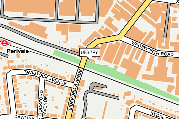 UB6 7PY map - OS OpenMap – Local (Ordnance Survey)