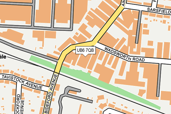 UB6 7QB map - OS OpenMap – Local (Ordnance Survey)