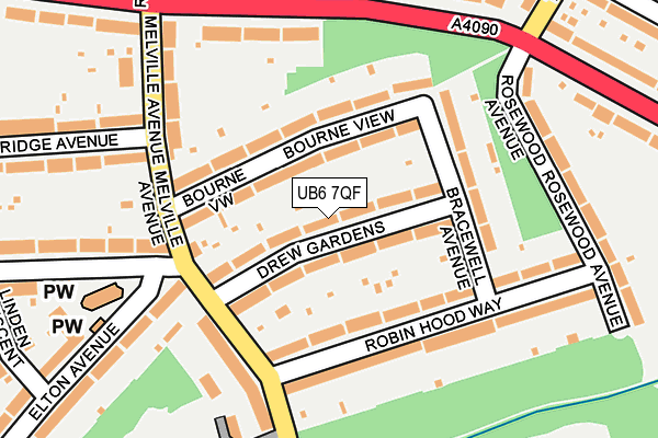 UB6 7QF map - OS OpenMap – Local (Ordnance Survey)