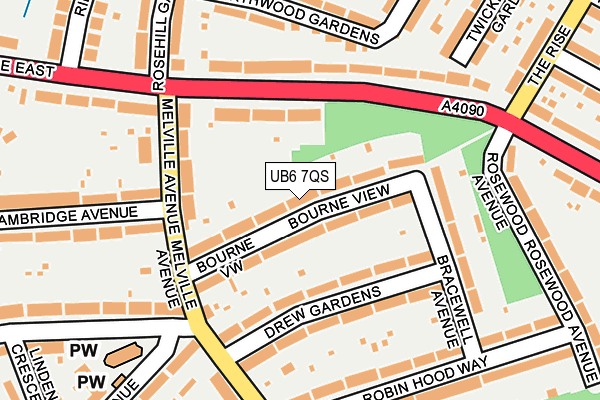 UB6 7QS map - OS OpenMap – Local (Ordnance Survey)