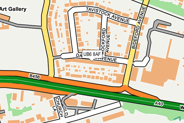 UB6 8AF map - OS OpenMap – Local (Ordnance Survey)