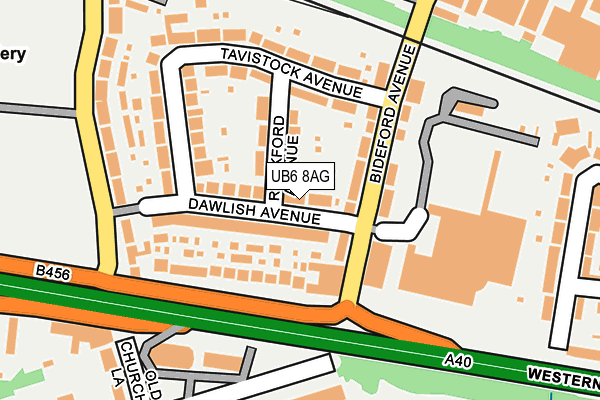 UB6 8AG map - OS OpenMap – Local (Ordnance Survey)
