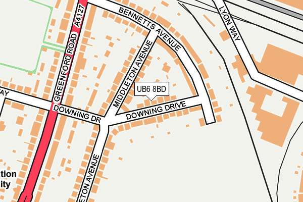UB6 8BD map - OS OpenMap – Local (Ordnance Survey)