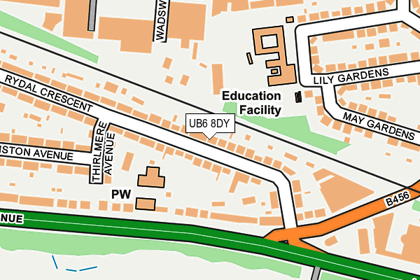 UB6 8DY map - OS OpenMap – Local (Ordnance Survey)