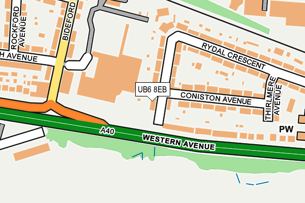 UB6 8EB map - OS OpenMap – Local (Ordnance Survey)