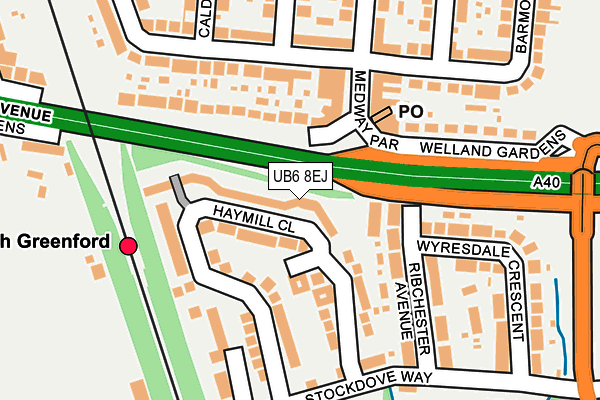 UB6 8EJ map - OS OpenMap – Local (Ordnance Survey)