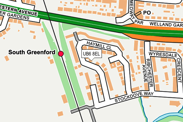 UB6 8EL map - OS OpenMap – Local (Ordnance Survey)