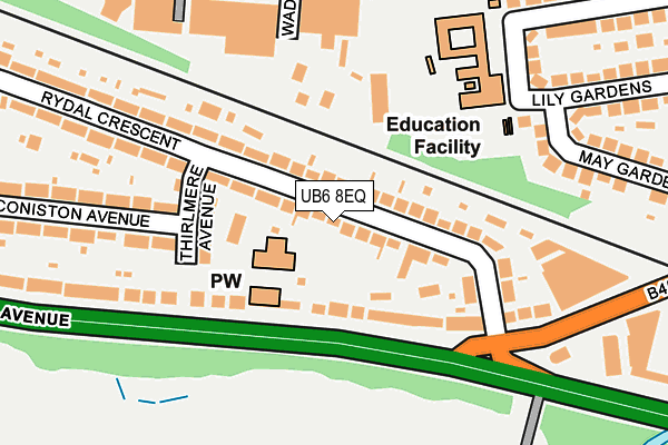 UB6 8EQ map - OS OpenMap – Local (Ordnance Survey)