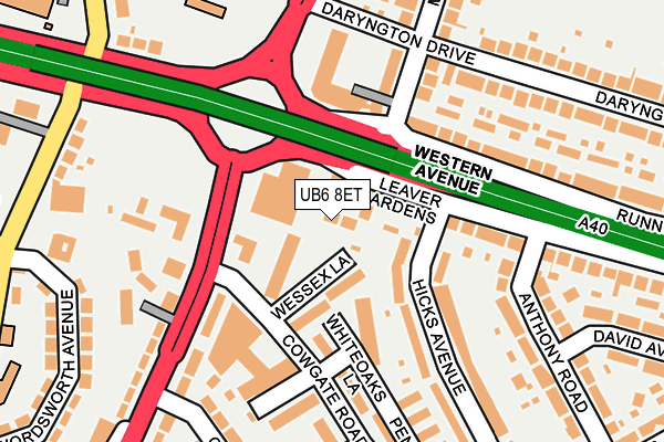 UB6 8ET map - OS OpenMap – Local (Ordnance Survey)