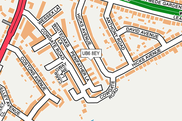 UB6 8EY map - OS OpenMap – Local (Ordnance Survey)