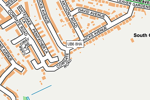 UB6 8HA map - OS OpenMap – Local (Ordnance Survey)