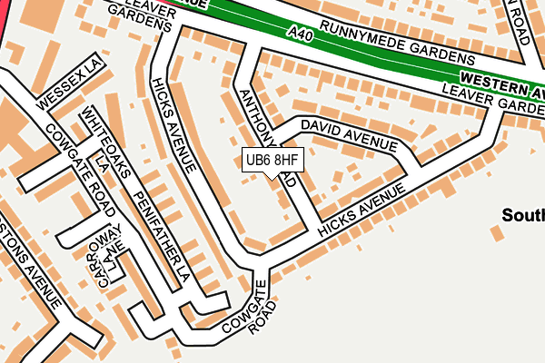 UB6 8HF map - OS OpenMap – Local (Ordnance Survey)
