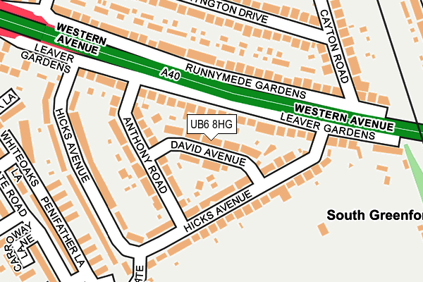 UB6 8HG map - OS OpenMap – Local (Ordnance Survey)