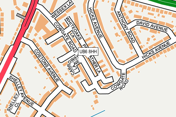 UB6 8HH map - OS OpenMap – Local (Ordnance Survey)