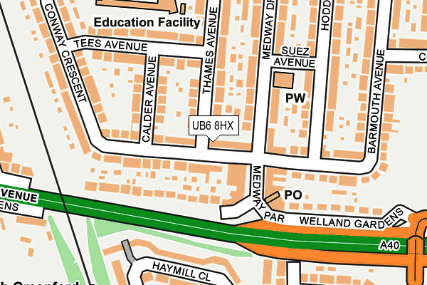 UB6 8HX map - OS OpenMap – Local (Ordnance Survey)