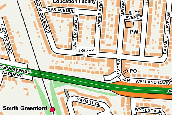 UB6 8HY map - OS OpenMap – Local (Ordnance Survey)