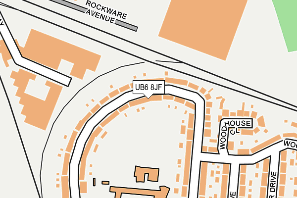 UB6 8JF map - OS OpenMap – Local (Ordnance Survey)