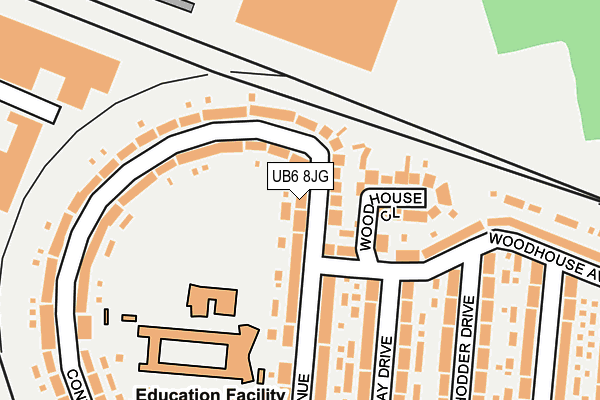 UB6 8JG map - OS OpenMap – Local (Ordnance Survey)