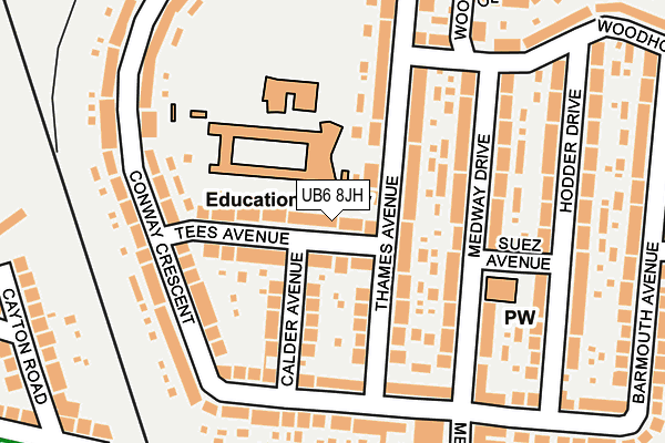 UB6 8JH map - OS OpenMap – Local (Ordnance Survey)