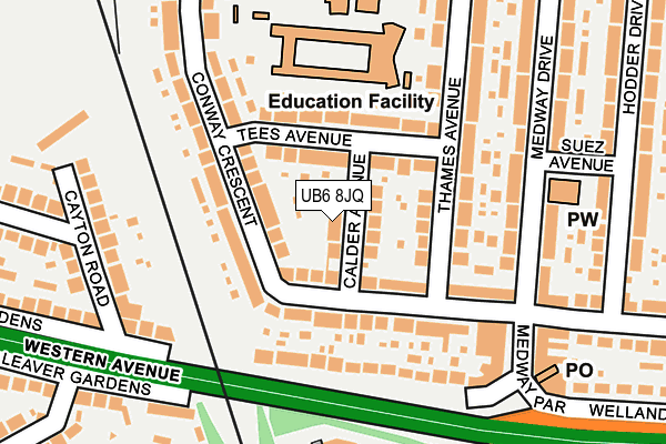 UB6 8JQ map - OS OpenMap – Local (Ordnance Survey)