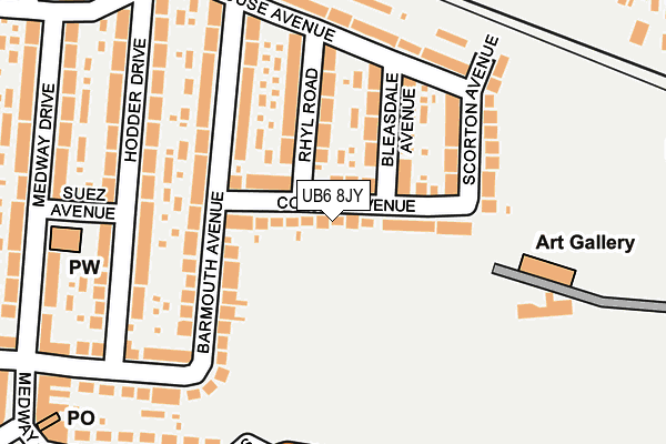 UB6 8JY map - OS OpenMap – Local (Ordnance Survey)