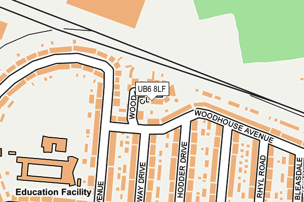 UB6 8LF map - OS OpenMap – Local (Ordnance Survey)