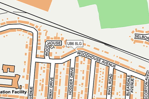 UB6 8LG map - OS OpenMap – Local (Ordnance Survey)