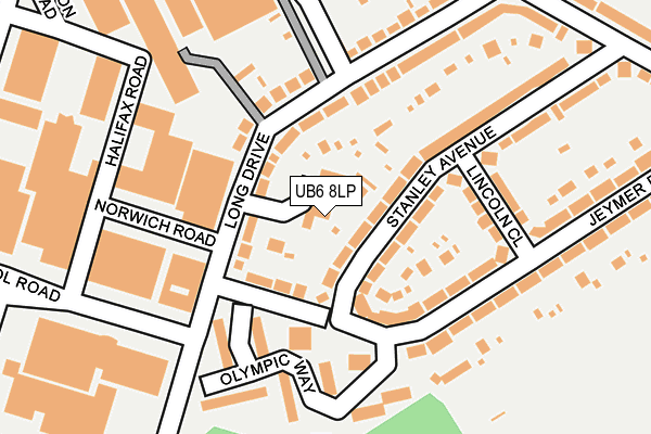 UB6 8LP map - OS OpenMap – Local (Ordnance Survey)