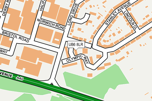 UB6 8LR map - OS OpenMap – Local (Ordnance Survey)