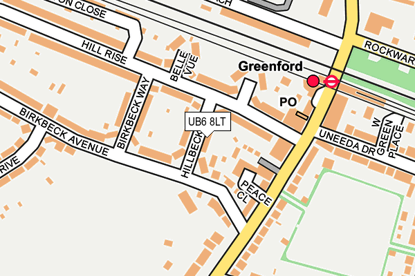 UB6 8LT map - OS OpenMap – Local (Ordnance Survey)