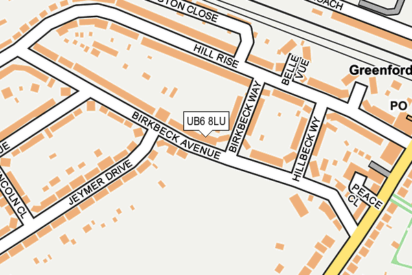 UB6 8LU map - OS OpenMap – Local (Ordnance Survey)