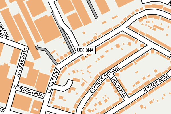 UB6 8NA map - OS OpenMap – Local (Ordnance Survey)