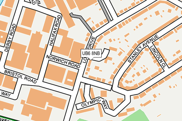 UB6 8NB map - OS OpenMap – Local (Ordnance Survey)