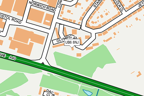 UB6 8NJ map - OS OpenMap – Local (Ordnance Survey)