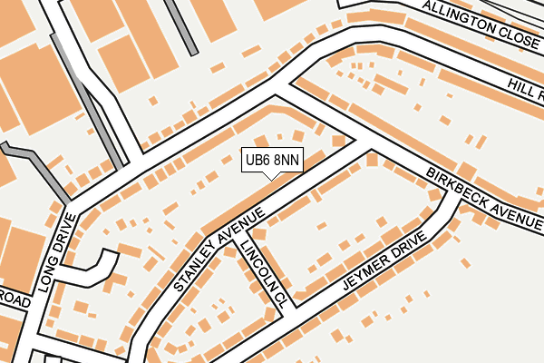 UB6 8NN map - OS OpenMap – Local (Ordnance Survey)