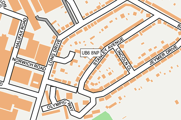 UB6 8NP map - OS OpenMap – Local (Ordnance Survey)