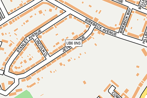 UB6 8NS map - OS OpenMap – Local (Ordnance Survey)