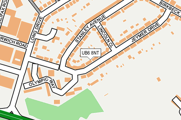 UB6 8NT map - OS OpenMap – Local (Ordnance Survey)
