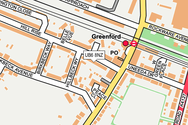 UB6 8NZ map - OS OpenMap – Local (Ordnance Survey)