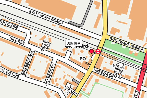UB6 8PA map - OS OpenMap – Local (Ordnance Survey)