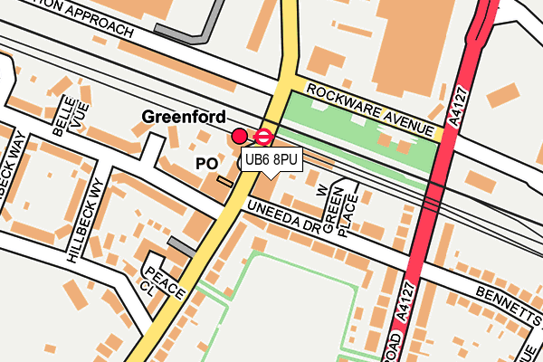 UB6 8PU map - OS OpenMap – Local (Ordnance Survey)