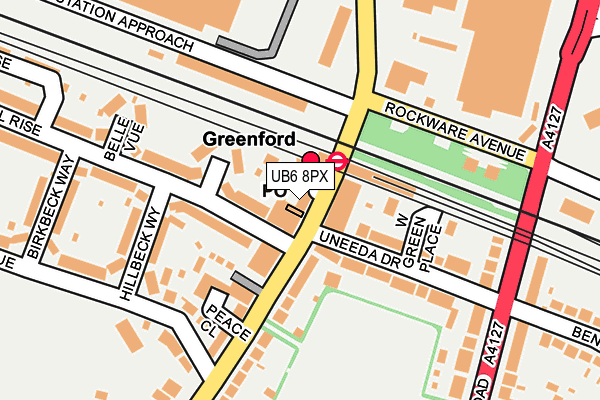 UB6 8PX map - OS OpenMap – Local (Ordnance Survey)