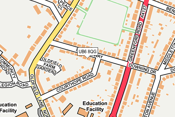 UB6 8QG map - OS OpenMap – Local (Ordnance Survey)