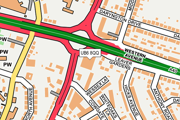 UB6 8QQ map - OS OpenMap – Local (Ordnance Survey)