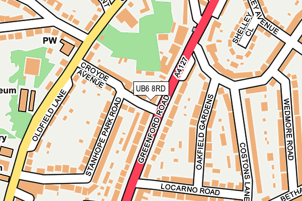 UB6 8RD map - OS OpenMap – Local (Ordnance Survey)