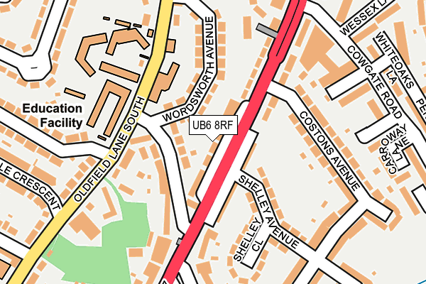 UB6 8RF map - OS OpenMap – Local (Ordnance Survey)