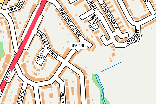 UB6 8RL map - OS OpenMap – Local (Ordnance Survey)